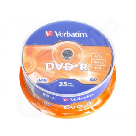 VERBATIM 43522 DVD-R 25cake 16x silver media
