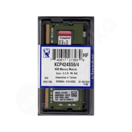 DDR4 Kingston 4GB DDR4 2400 MHz SO-DIMM KCP424SS6/4