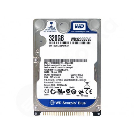 2,5" IDE/PATA 320GB WD Scorpio Blue WD3200BEVE