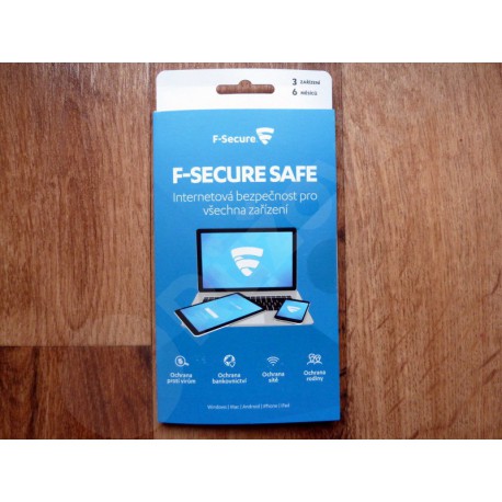 Antivir F-Secure SAFE 3 zařízení / 6 měsíců (FCFXBR1N001XN)