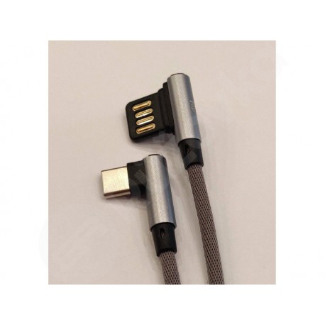 TipTop kabel USB-C 1m oboustranný L USB v šedom prevodu