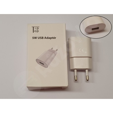 TipTop USB adaptér / nabíjačka 5V 1A biely