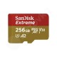 256GB Sandisk Extreme micro SDXC A2 C10 V30 UHS-I U3 + SD adaptér