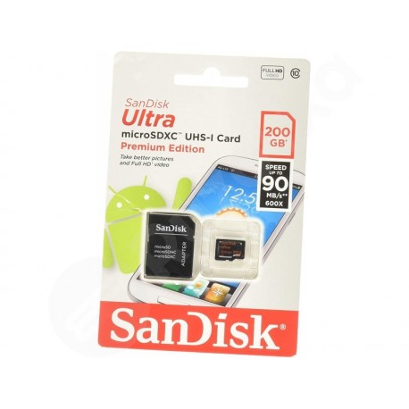 200GB SanDisk Ultra micro SDXC + SD adaptér