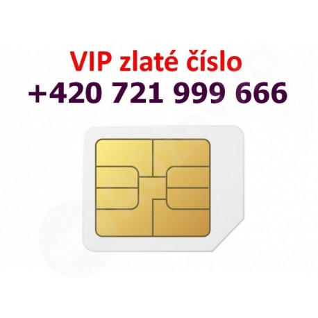 Zlaté VIP číslo 721 999 666 (SIM karta)