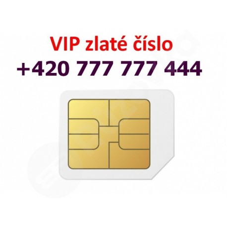 Zlaté VIP číslo 777 777 444 (SIM karta)