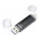 Hama Laeta Twin 00181098 64GB USB 2.0 OTG / USB 3.0 černá