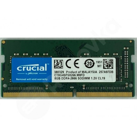Crucial DDR4 8GB 2666MHZ SO-DIMM CL19 (CT8G4SFS8266)
