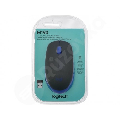 Logitech bezdrátová myš M190 1000dpi (910-005907) v modrém provedení