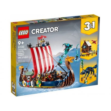 LEGO® Creator 3v1 31132 Vikingská loď a mořský had