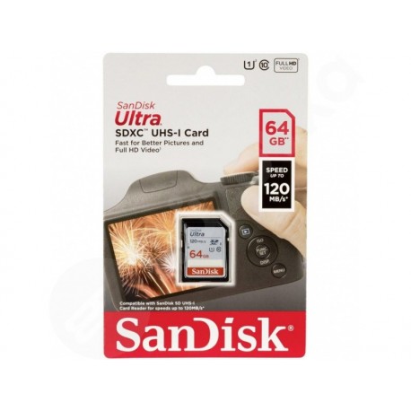 SanDisk Ultra SDXC 64GB 120MB/s Class10 UHS-I (SDSDUN4-064G-GN6IN)