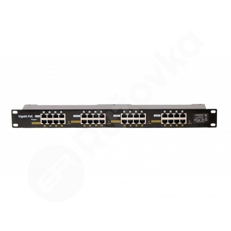 MaxLink Gigabit POE panel 16 portů 1U pro rack 19" stíněný (POE-PAN16-G)