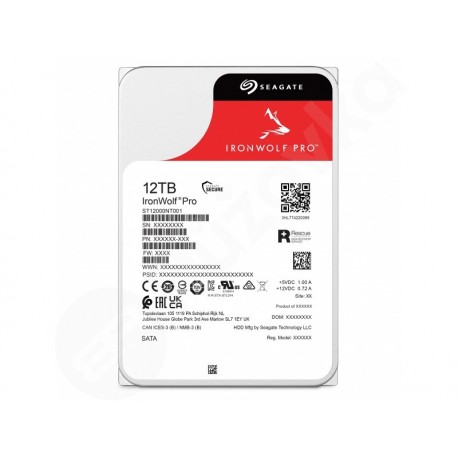 3,5" 12TB Seagate IronWolf Pro 256MB 7200 ot./min. SATA III (ST12000NT001)