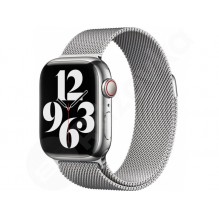 Apple Watch popruh 40 mm (38/41 mm) - strieborný (nerezová oceľ 316L, milánsky tah)