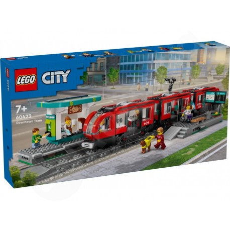 LEGO® City 60423 Tramvaj a zastávka v centre mesta