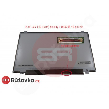 14.0" LCD LED (slim) display 1366x768 40-pin PD lesklý