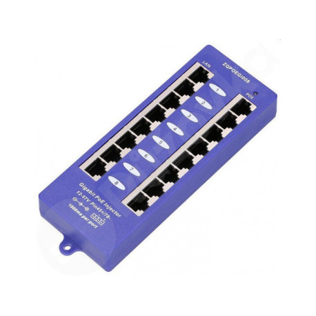 MaxLink pasivní Gigabitový POE panel, 8 portů